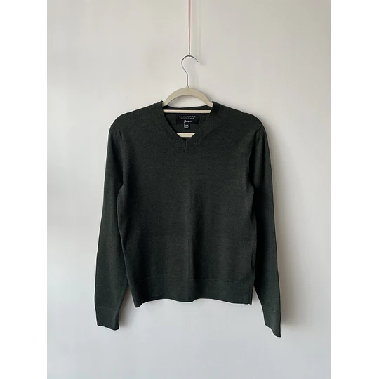 Sweater verde lana Merino. Talla: XXS