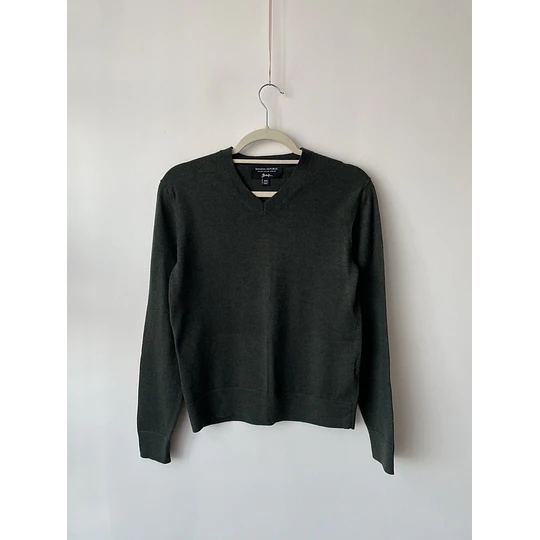 Sweater verde lana Merino. Talla: XXS