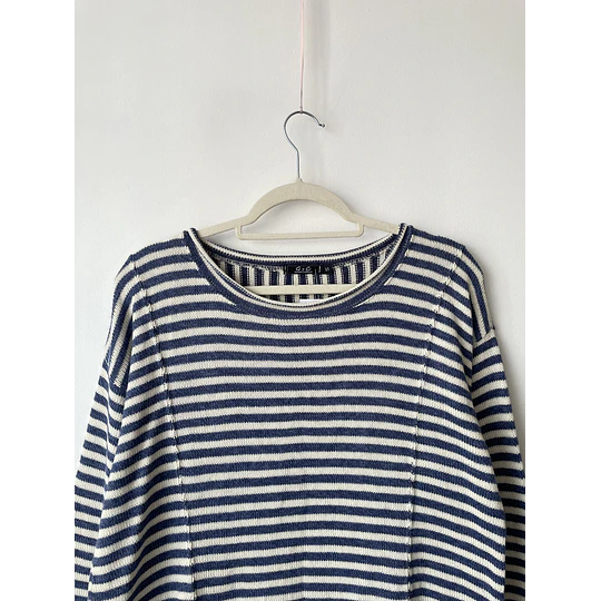 Sweater largo, líneas. Talla: S Oversized (M/L)