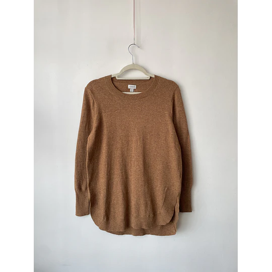 Sweater camel lana y algodón. Talla: S