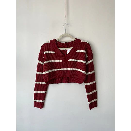 Sweater crop rayas. Talla: XS