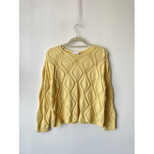 Sweater amarillo rombos. Talla: XS oversized