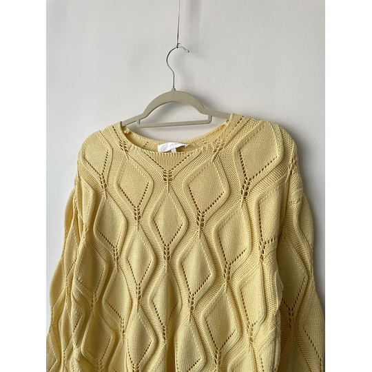Sweater amarillo rombos. Talla: XS oversized