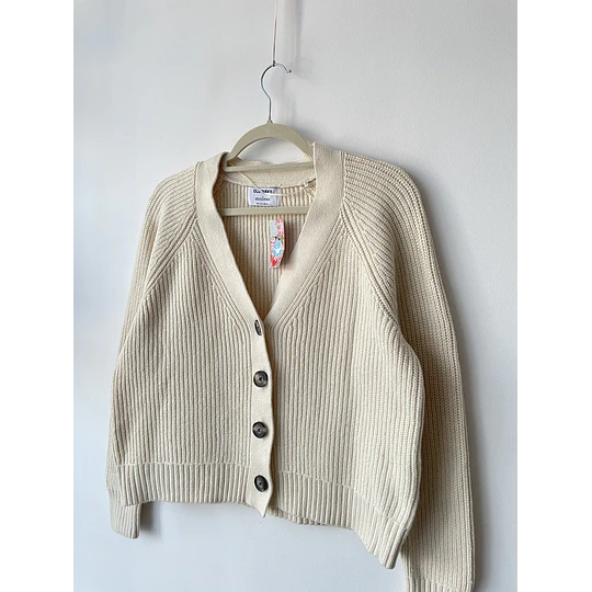 Cárdigan crema. Talla: S oversized