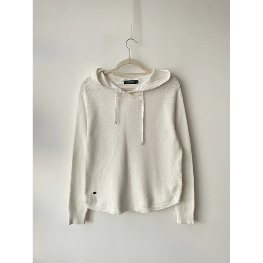 Sweater polo blanco. Talla: L 
