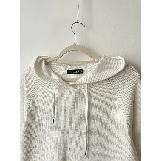 Sweater polo blanco. Talla: L 