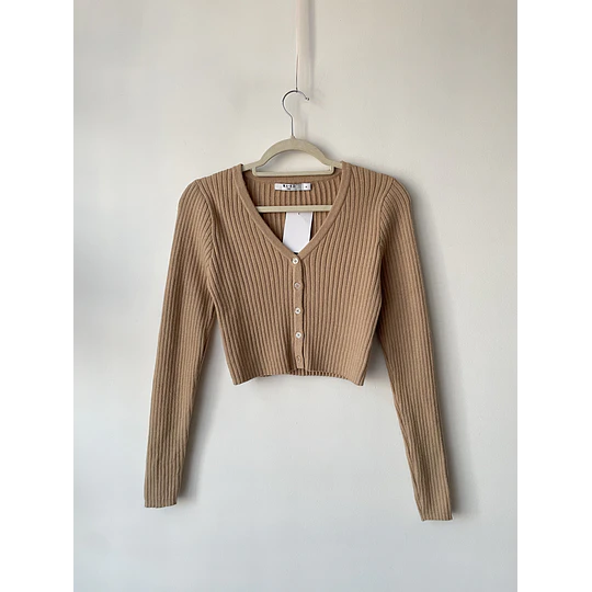 Cárdigan camel. Talla: M