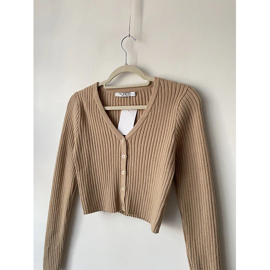 Cárdigan camel. Talla: M