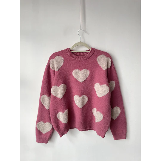 Sweater corazones. Talla: M