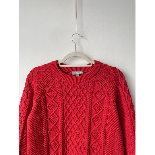 Sweater rojo trenzado. Talla: XS
