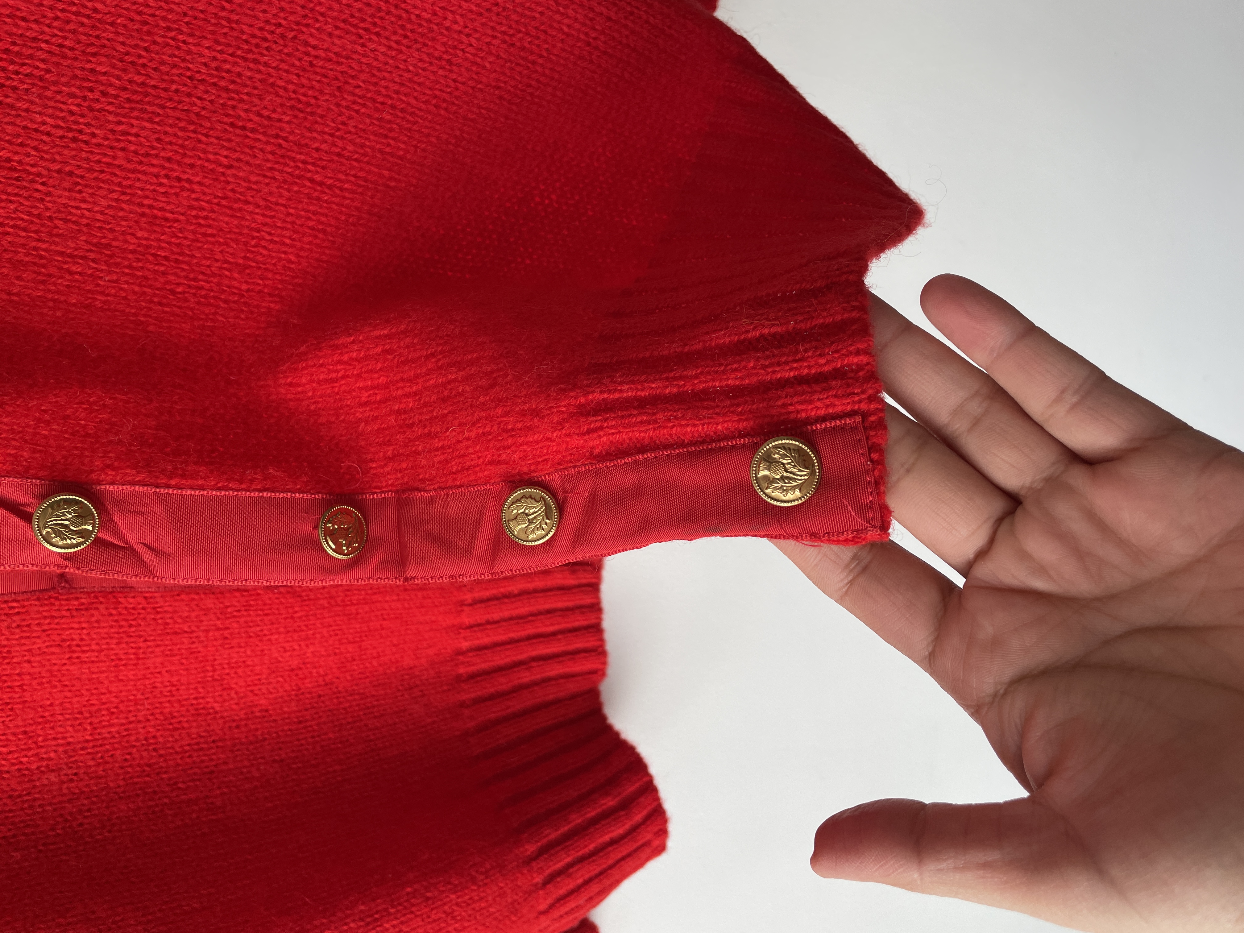 Cárdigan Rojo Lana. Talla: L 3