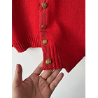 Cárdigan Rojo Lana. Talla: L 3