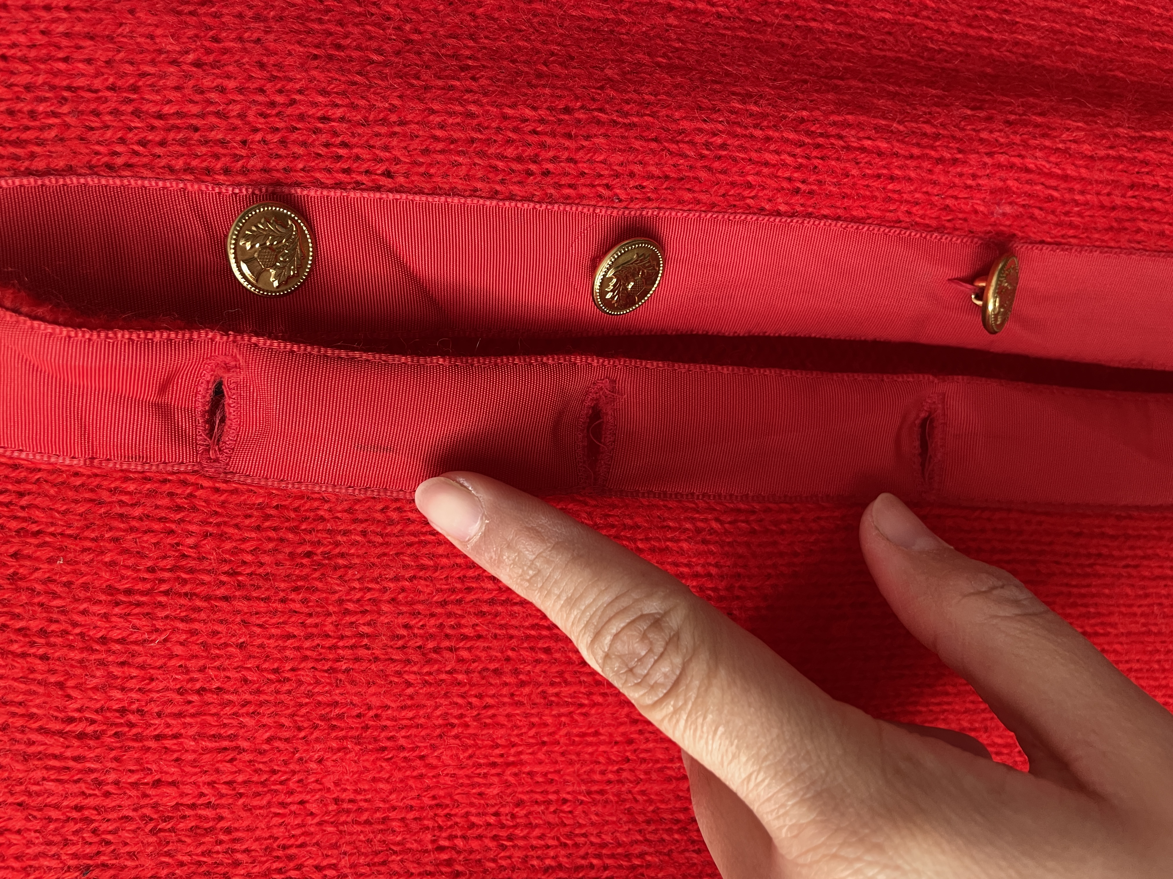 Cárdigan Rojo Lana. Talla: L 4