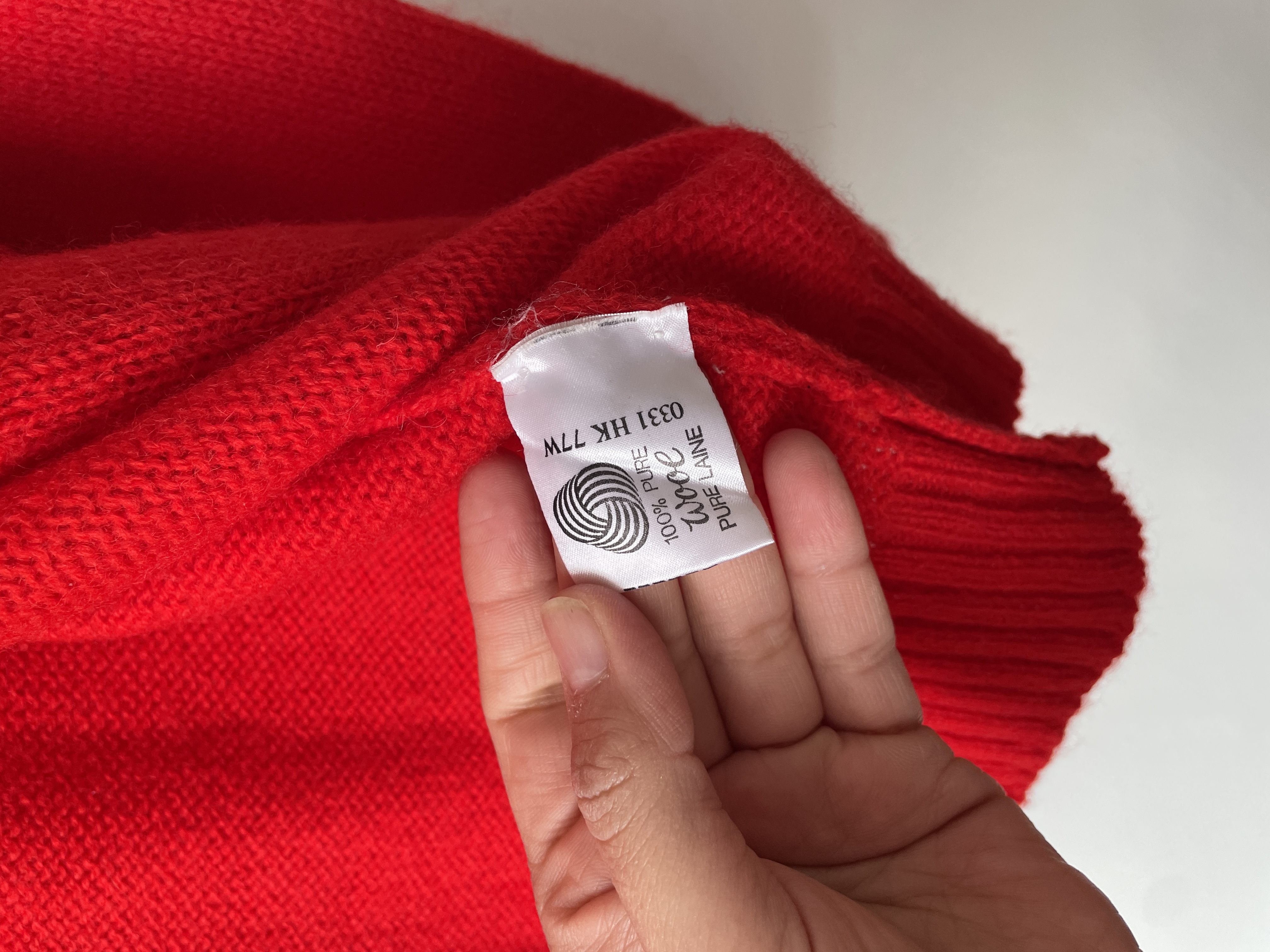 Cárdigan Rojo Lana. Talla: L 5