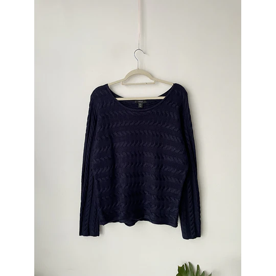Sweater azul lana merino. Talla: M
