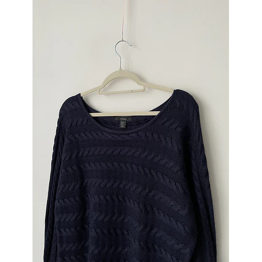Sweater azul lana merino. Talla: M