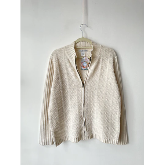 Cárdigan crema Lana cordero. Talla: M hombre (L mujer) 