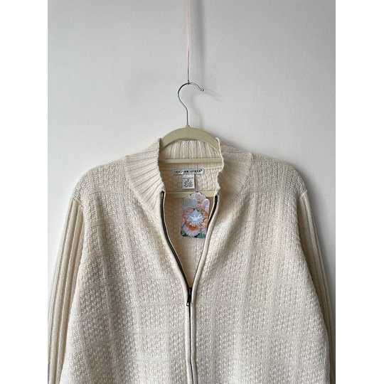 Cárdigan crema Lana cordero. Talla: M hombre (L mujer) 