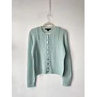 Cárdigan celeste lana cordero. Talla: L  1