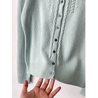 Cárdigan celeste lana cordero. Talla: L  3