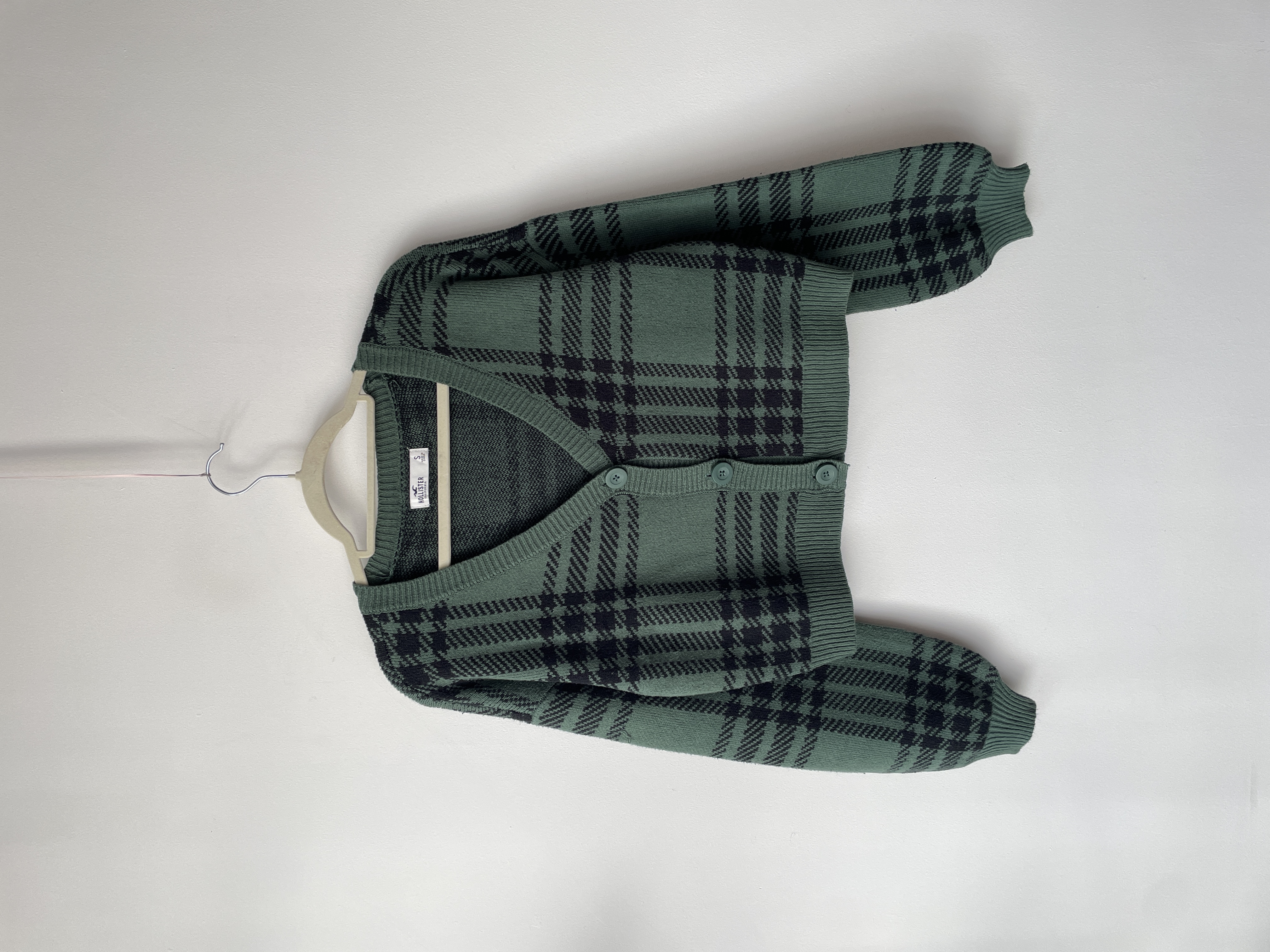 Cárdigan tartán verde. Talla: S 1