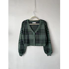 Cárdigan tartán verde. Talla: S 1