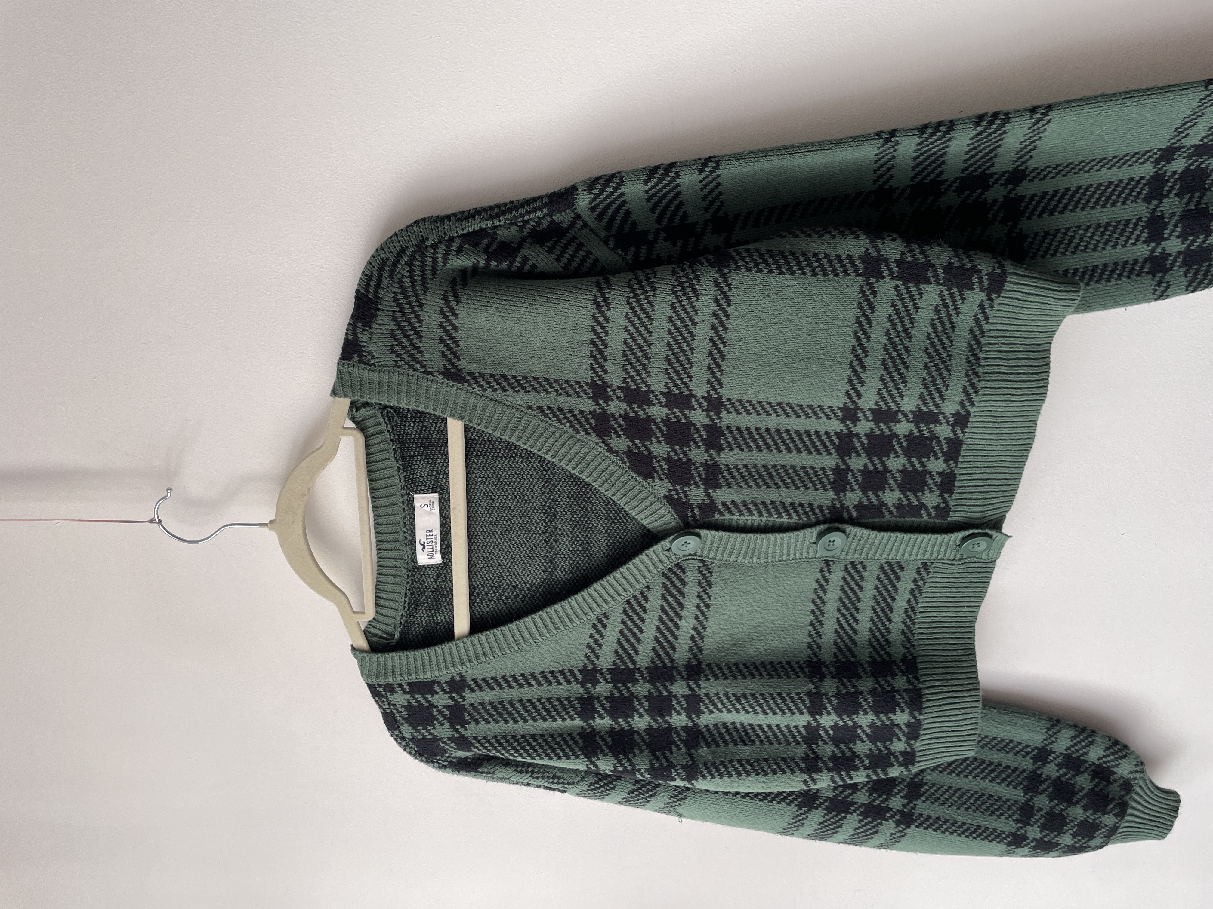 Cárdigan tartán verde. Talla: S 2