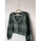 Cárdigan tartán verde. Talla: S 2