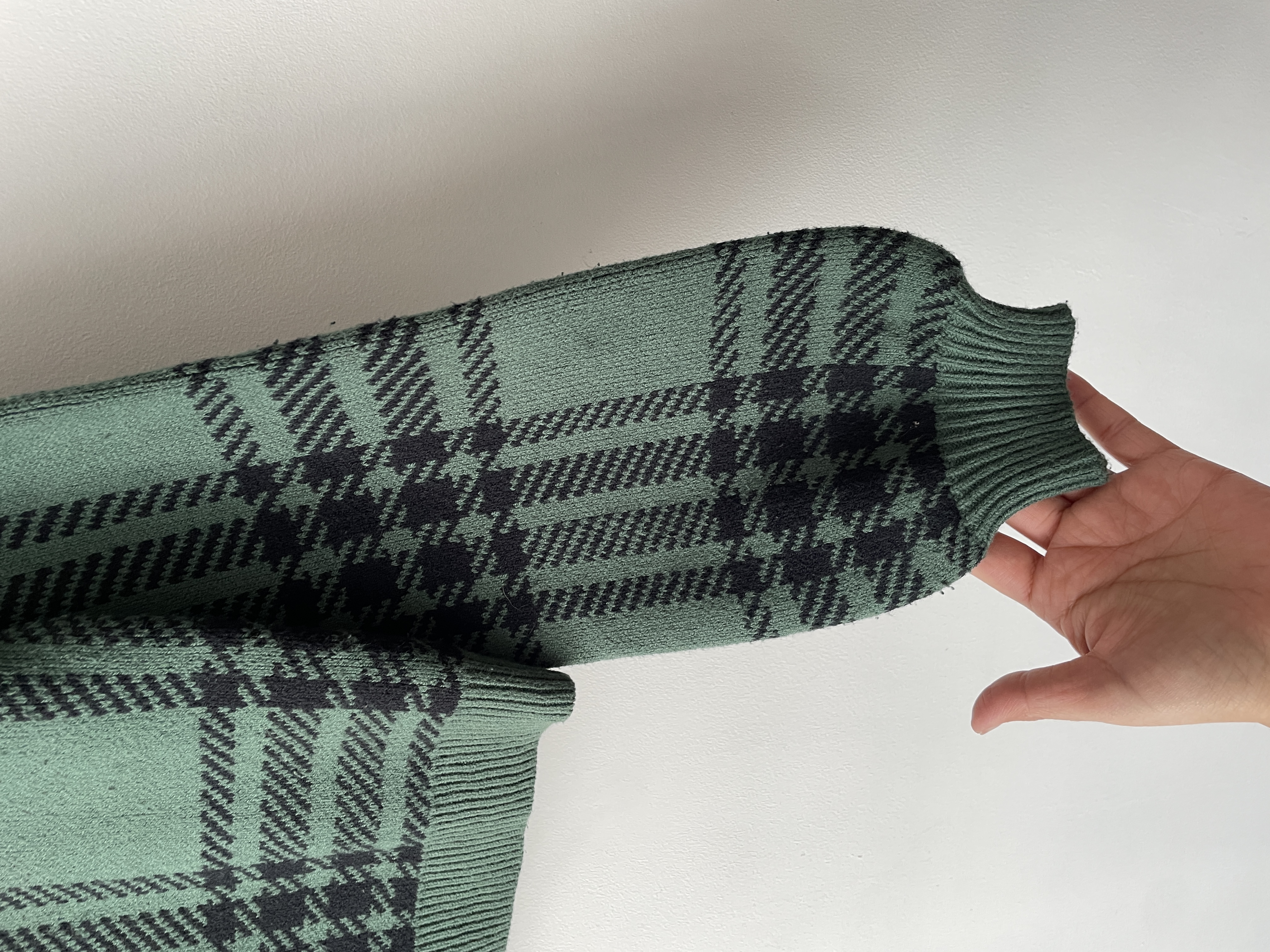Cárdigan tartán verde. Talla: S 3