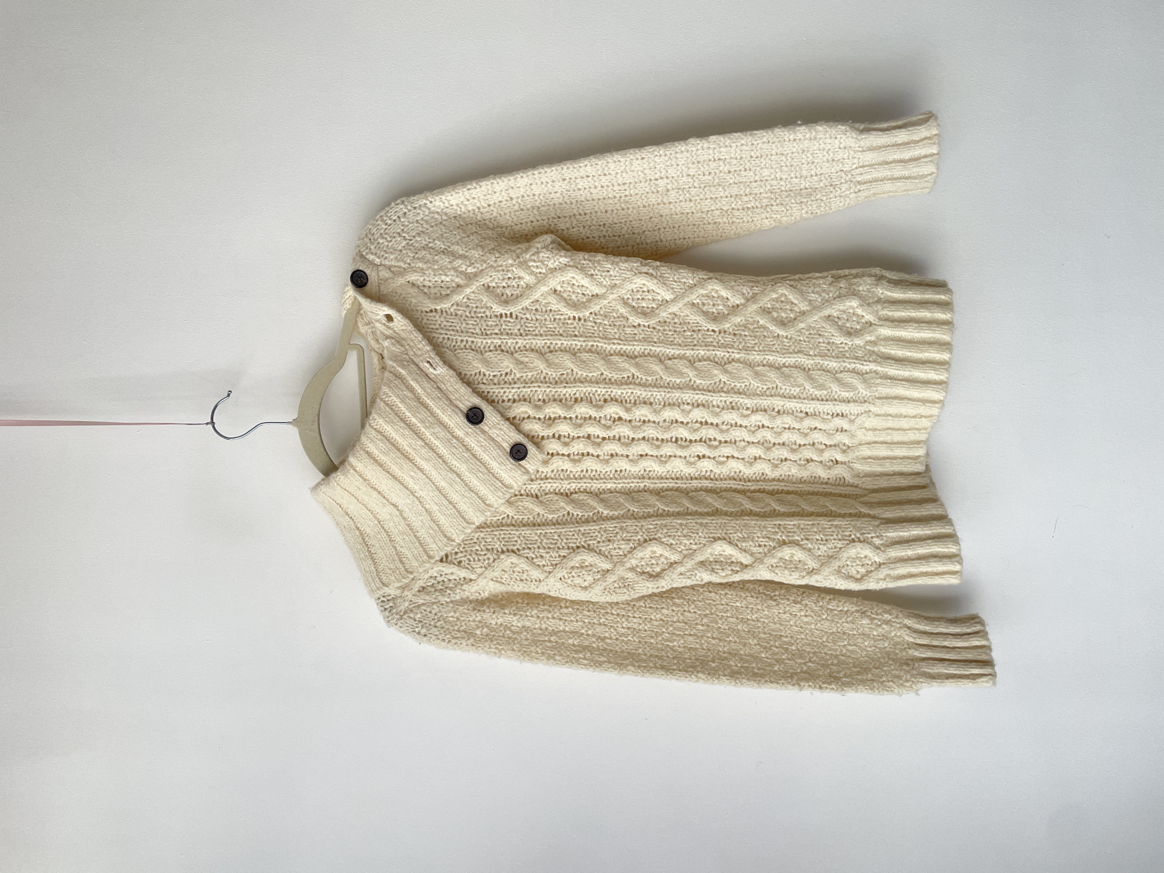 Sweater crema lana y camello. Talla: S 1