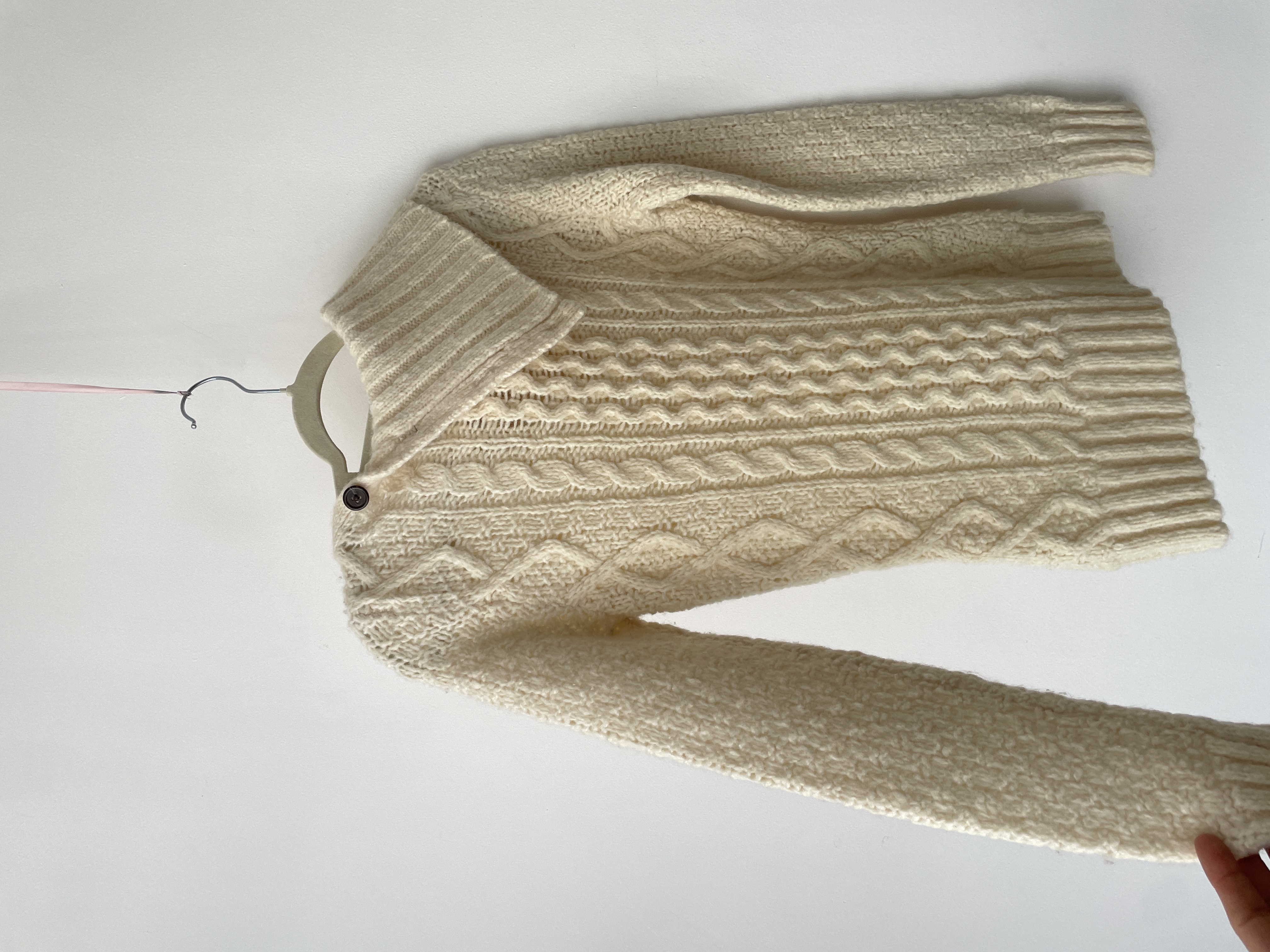 Sweater crema lana y camello. Talla: S 4