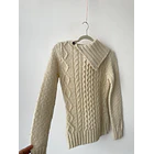 Sweater crema lana y camello. Talla: S 4