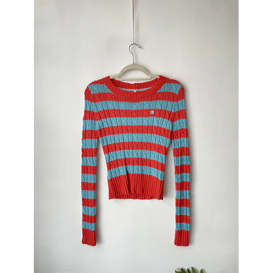 Sweater rayado. Talla: M ajustado