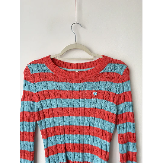 Sweater rayado. Talla: M ajustado
