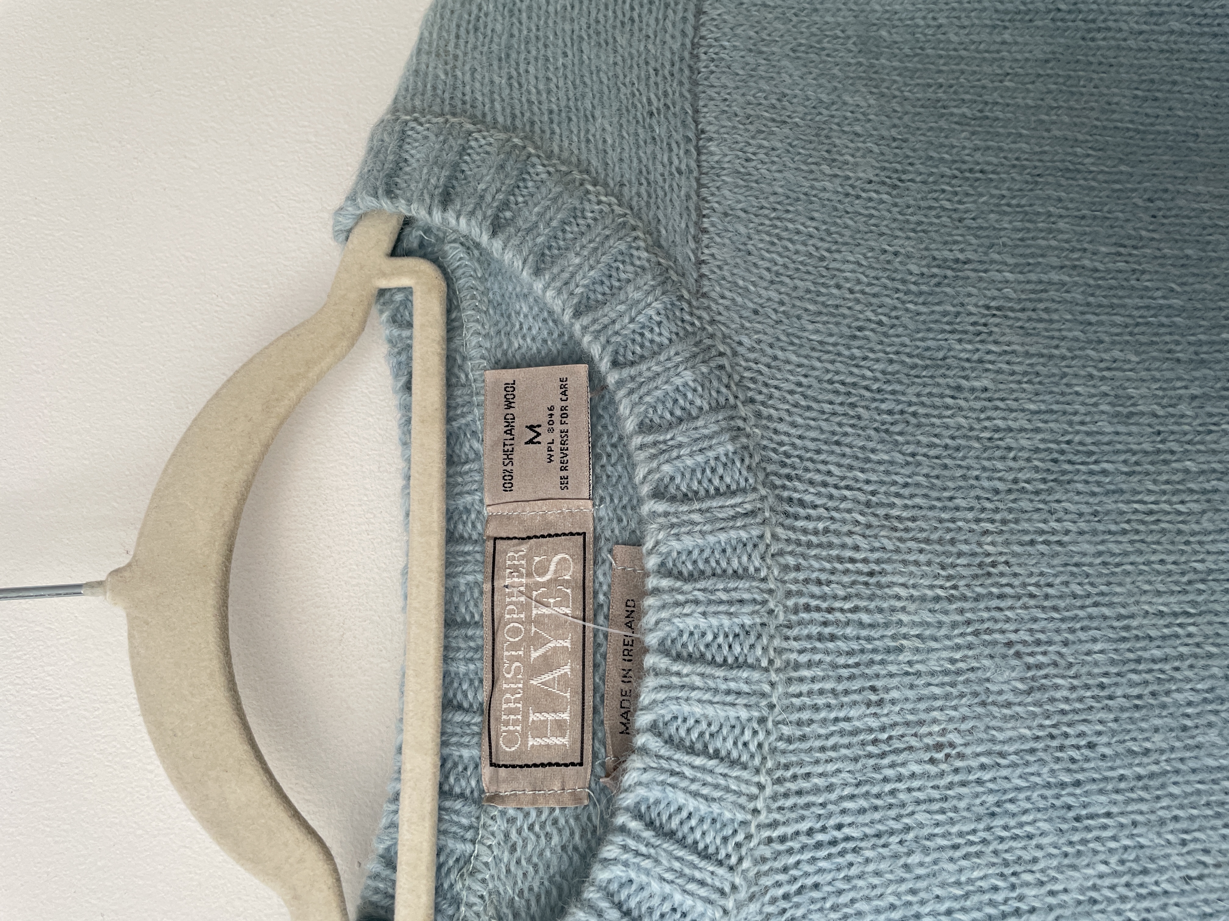 Sweater celeste Shetland. Talla: M hombre / L mujer 4
