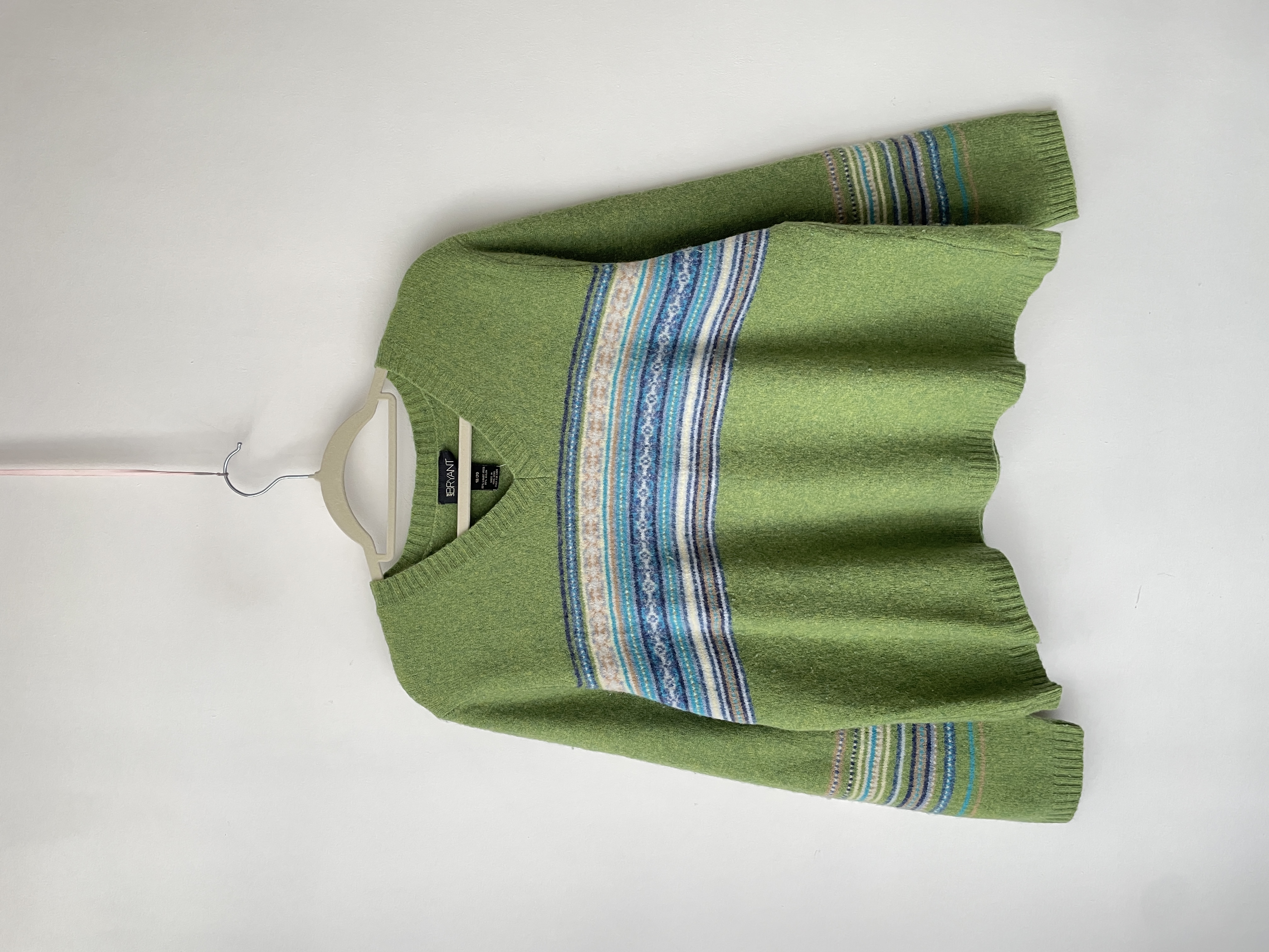 Sweater verde Lana cordero. Talla: 18/20 (XL) 1