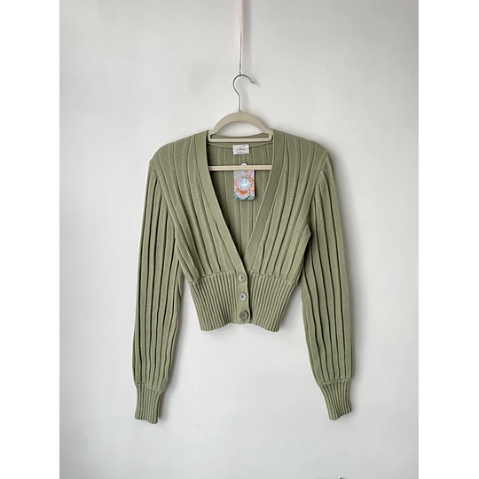 Cárdigan verde Lana. Talla: S