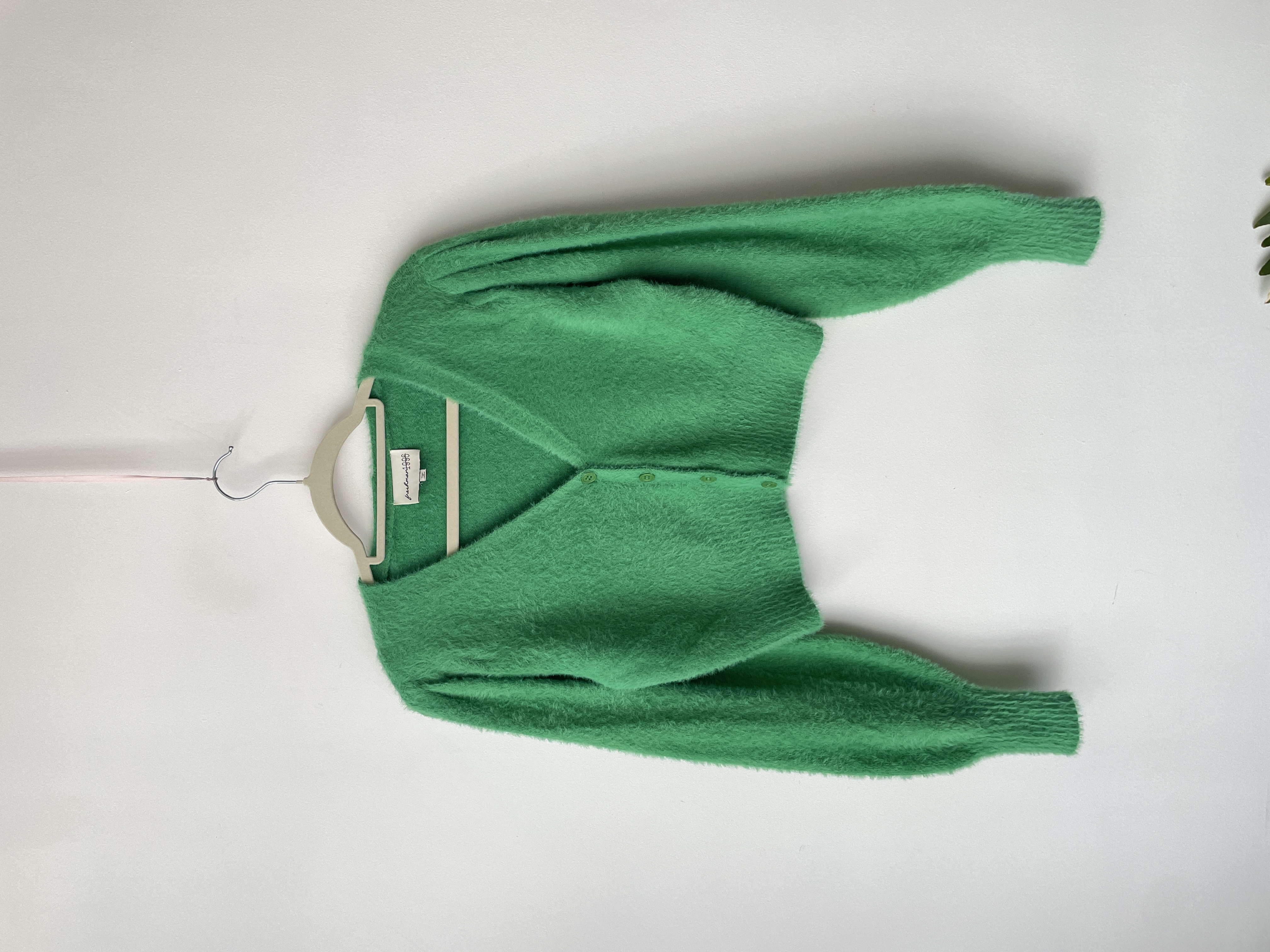 Cárdigan felpudo verde. Talla: S 1
