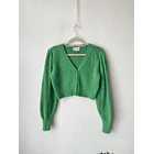 Cárdigan felpudo verde. Talla: S 1