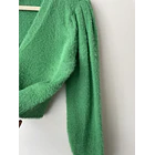 Cárdigan felpudo verde. Talla: S 3