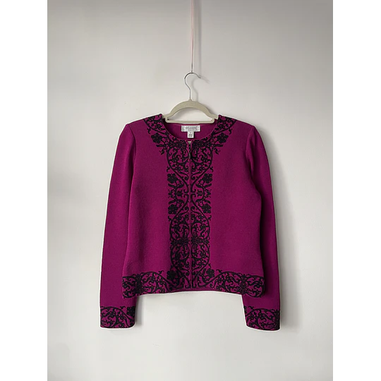 Cárdigan ornamental. Talla: 6 (S/M)