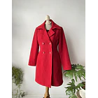 Abrigo rojo lana detalle. Talla: M 1