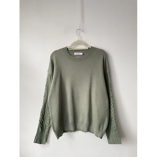 Sweater verde agua. Talla: M oversized (XL+)