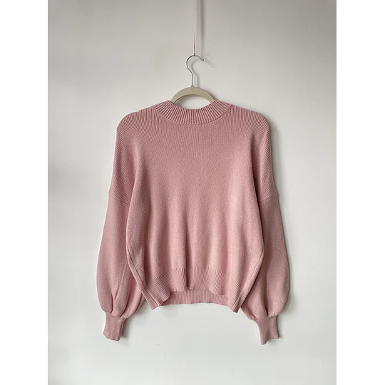 Sweater globo rosa. Talla: S oversized