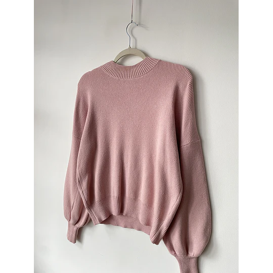 Sweater globo rosa. Talla: S oversized
