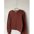 Sweater calado café. Talla: L  2