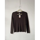 Sweater café lana merino. Talla: M 1