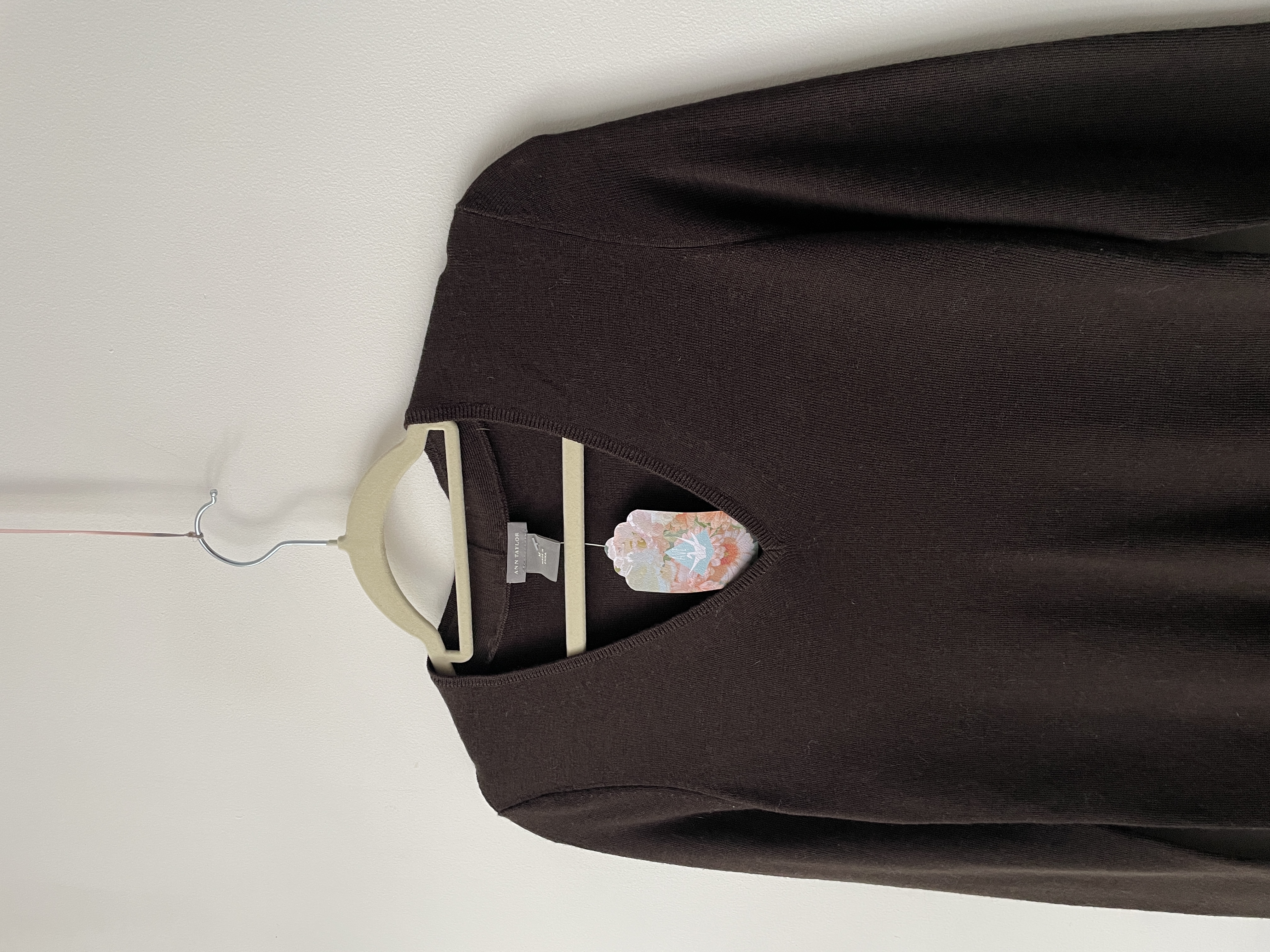 Sweater café lana merino. Talla: M 2