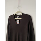 Sweater café lana merino. Talla: M 2