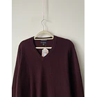 Sweater burdeo cachemira. Talla: M Hombre  2
